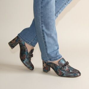 Enzo Angiolini GILIAN Asian Inspired Floral Slide Mule Shoes US 7.5 Women's shoe